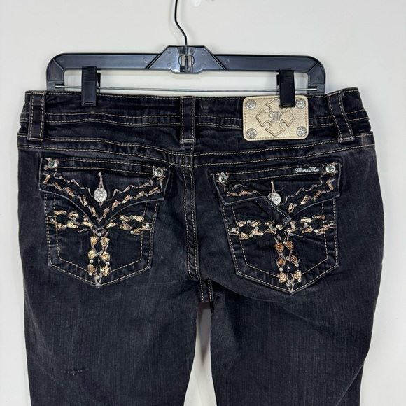 Women's Black Miss Me Skinny Jeans Sz 33 - Picture 3 of 5